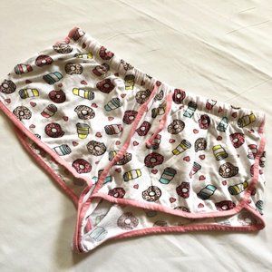 FOREVER 21 Donut Coffee Pajama Shorts